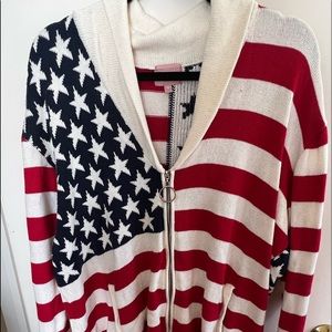 Show Me Your Mumu USA flag zipped sweater